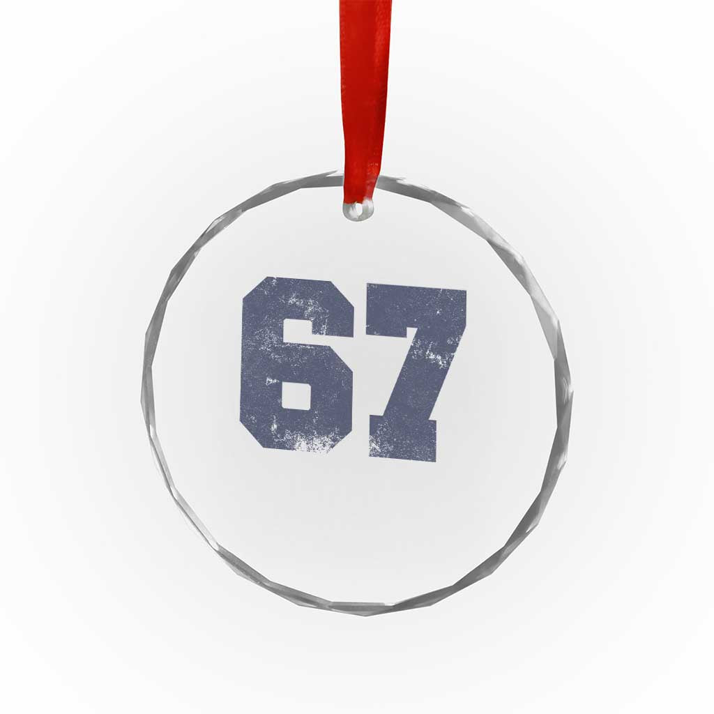 Number 67 Crystal Glass Ornament Numbered Uniform Sports Jersey Team 67th Birthday TS10 Print Your Wear