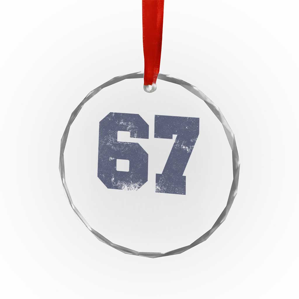 Number 67 Crystal Glass Ornament Numbered Uniform Sports Jersey Team 67th Birthday TS10 Print Your Wear
