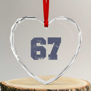 Number 67 Heart Crystal Glass Ornament Numbered Uniform Sports Jersey Team 67th Birthday TS10 Transparent Glass 3'' Heart Print Your Wear