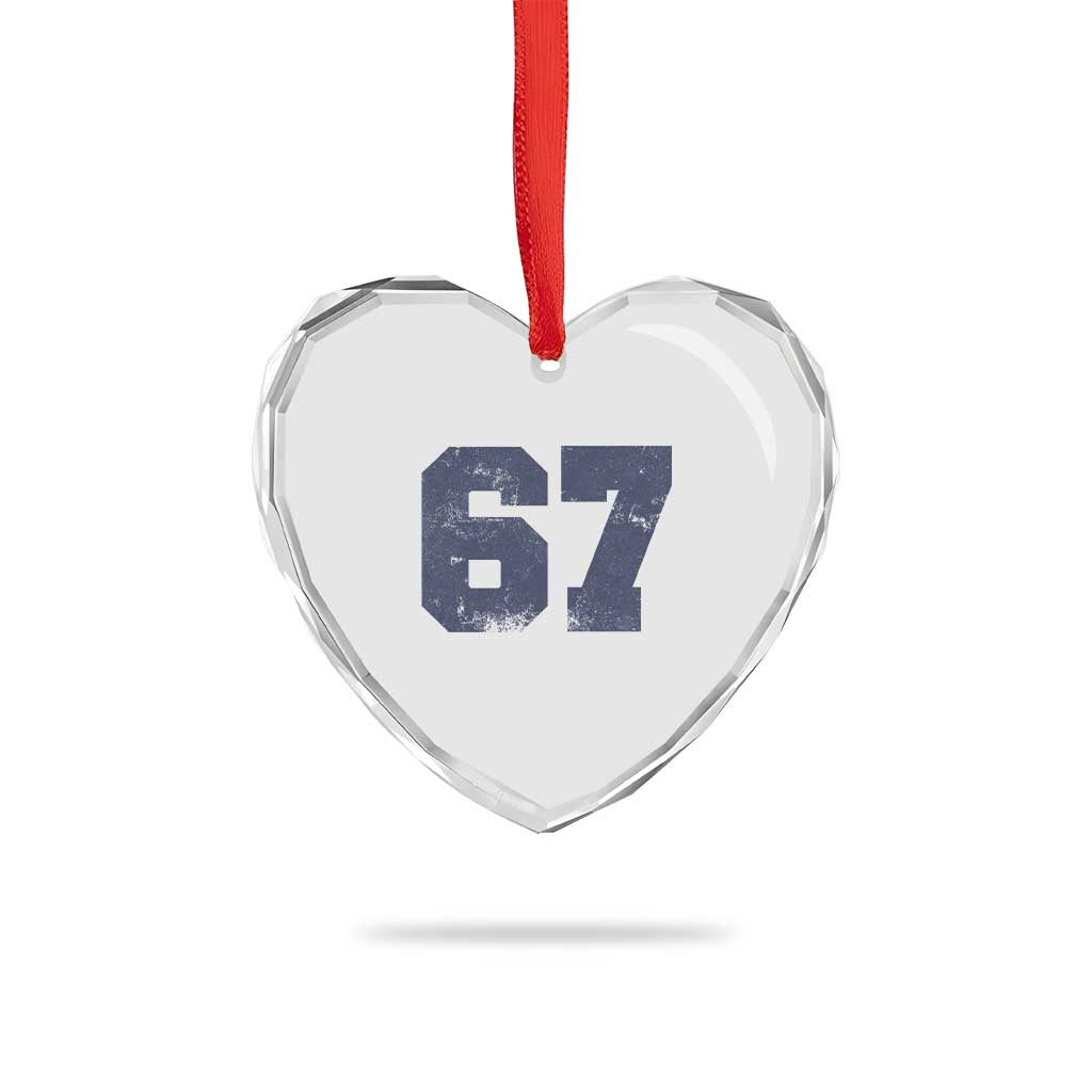Number 67 Heart Crystal Glass Ornament Numbered Uniform Sports Jersey Team 67th Birthday TS10 Print Your Wear