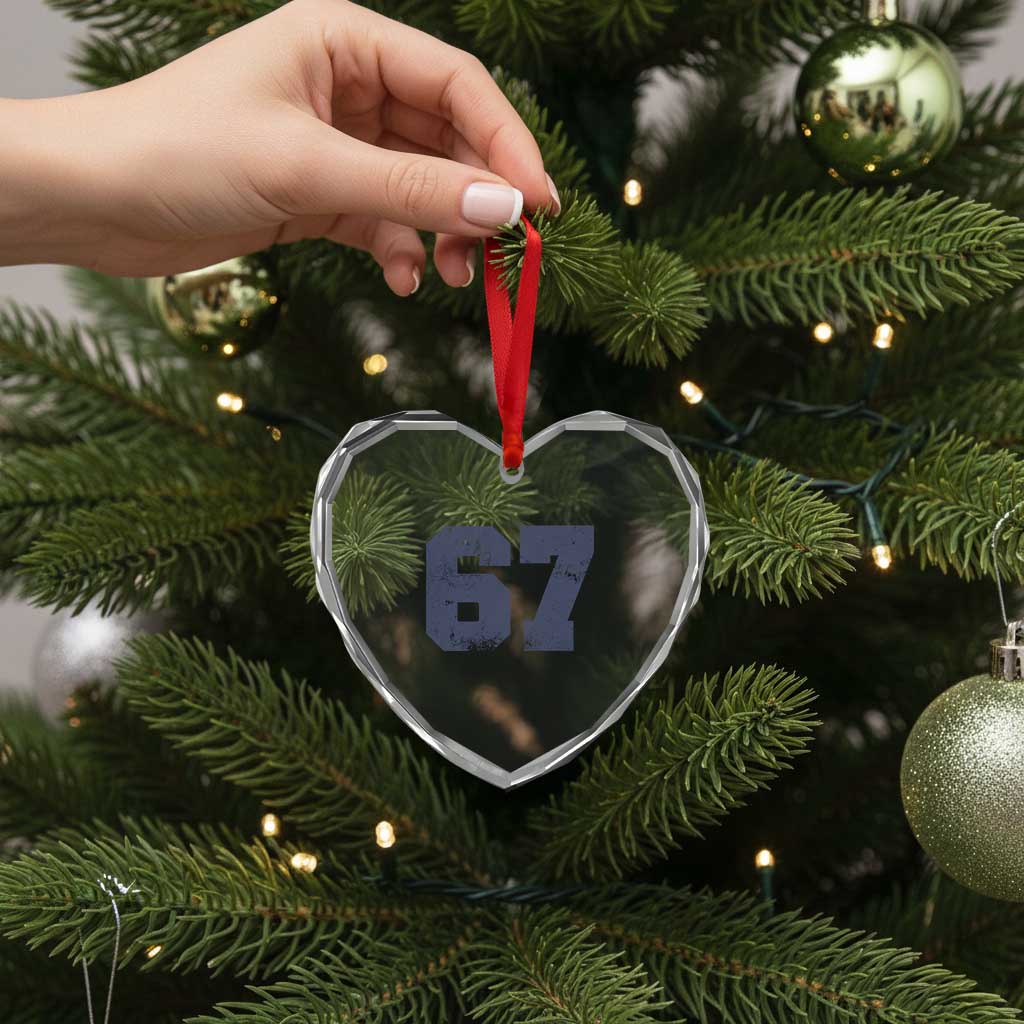 Number 67 Heart Crystal Glass Ornament Numbered Uniform Sports Jersey Team 67th Birthday TS10 Print Your Wear