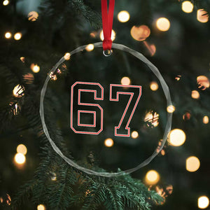 Number 67 Meme Crystal Glass Ornament Funny Six Seven Varsity Sports Team Jersey TS10 Print Your Wear