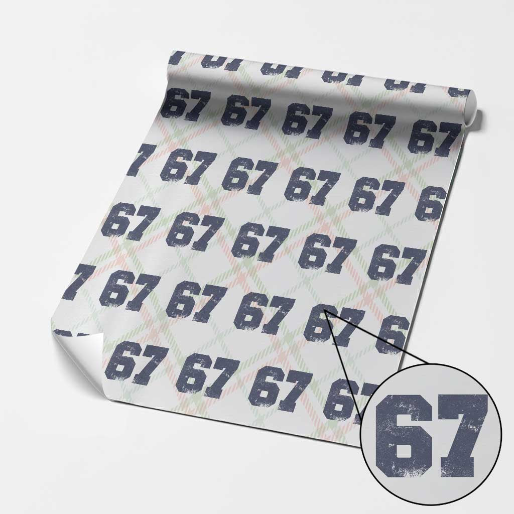 Number 67 Wrapping Paper Roll Numbered Uniform Sports Jersey Team 67th Birthday TS10 Christmas Plaid Print Your Wear