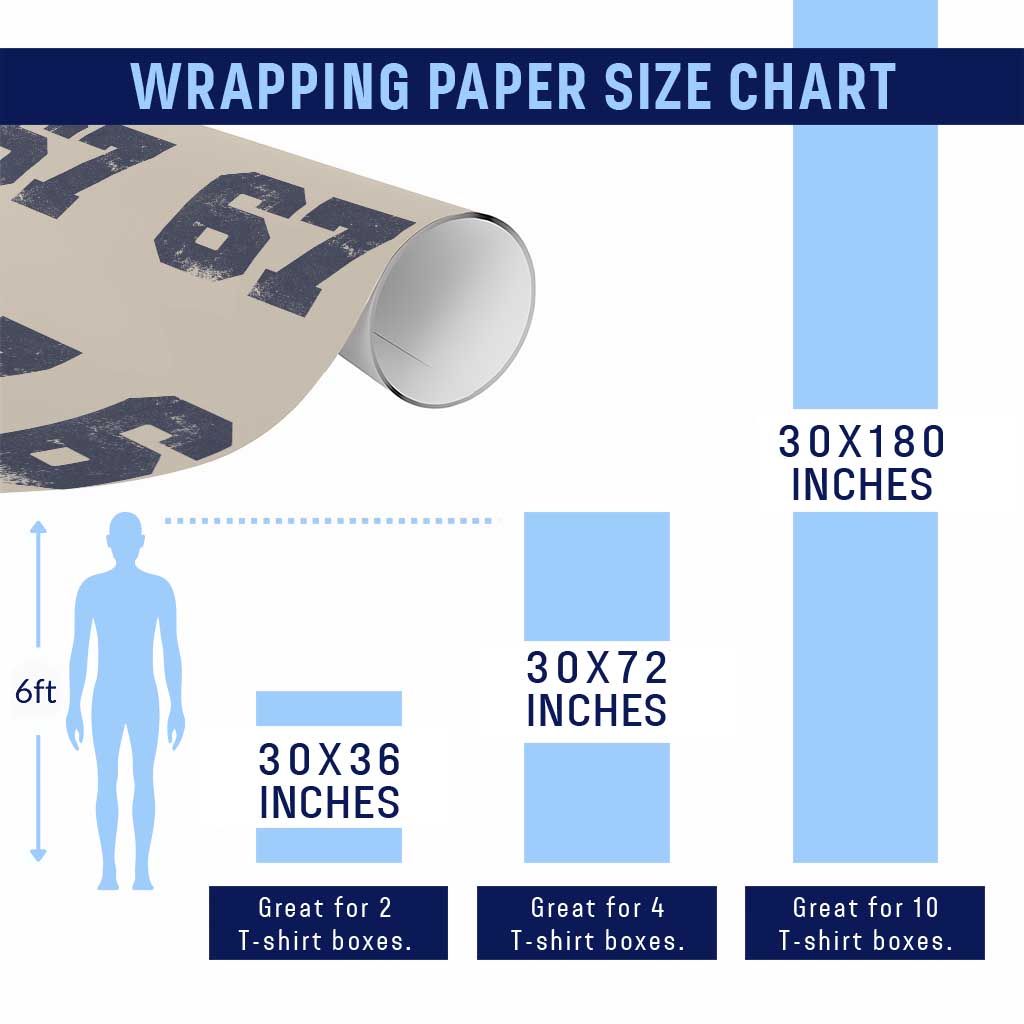 Number 67 Wrapping Paper Roll Numbered Uniform Sports Jersey Team 67th Birthday TS10 Print Your Wear