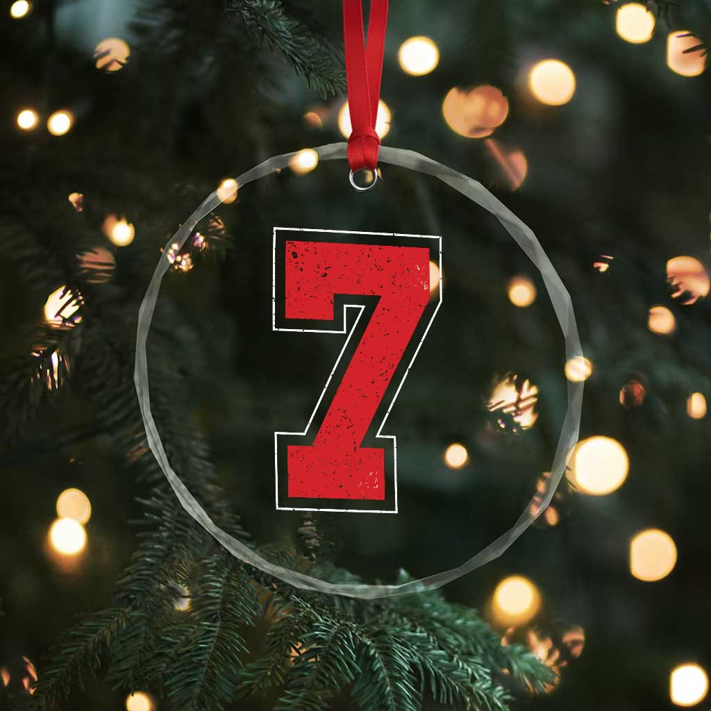 Number 7 Crystal Glass Ornament Fan Varsity Sports Team 67 Jersey Number TS11 Print Your Wear