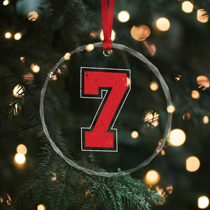 Number 7 Crystal Glass Ornament Fan Varsity Sports Team 67 Jersey Number TS11 Print Your Wear