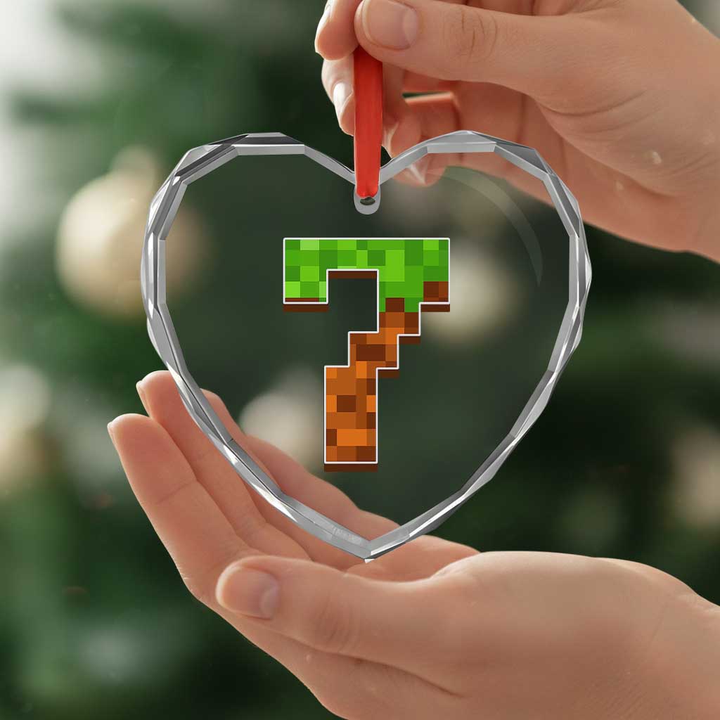 Number 7 Heart Crystal Glass Ornament Game Matching 67 Meme Costume 7th Birthday 7 Years TS10 Print Your Wear