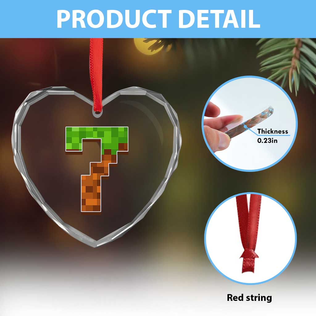 Number 7 Heart Crystal Glass Ornament Game Matching 67 Meme Costume 7th Birthday 7 Years TS10 Print Your Wear
