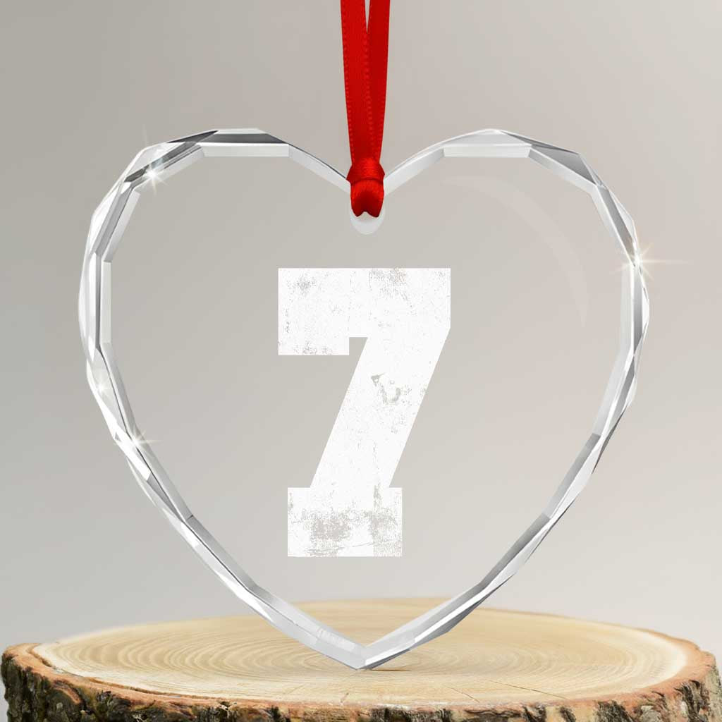 Number 7 Heart Crystal Glass Ornament Matching 67 Meme 7th Birthday 7 Years TS10 Transparent Glass 3'' Heart Print Your Wear