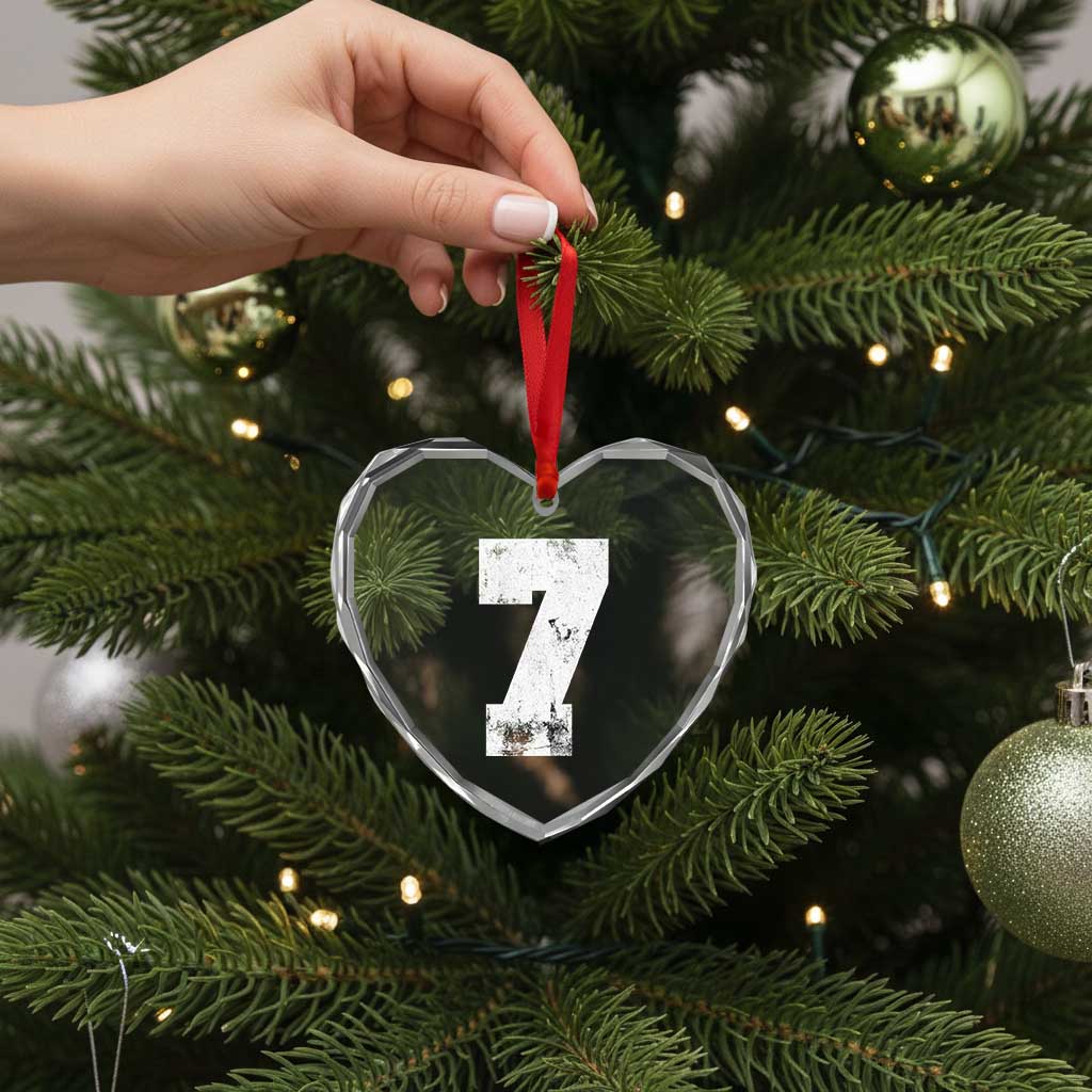 Number 7 Heart Crystal Glass Ornament Matching 67 Meme 7th Birthday 7 Years TS10 Print Your Wear