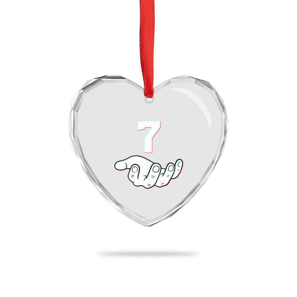 Number 7 Heart Crystal Glass Ornament Matching 67 Meme Costume 7th Birthday 7 Years TS10 Print Your Wear