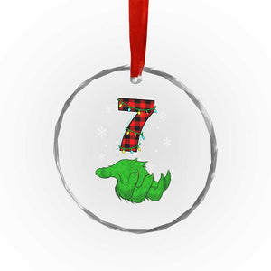 Number 7 Matching 67 Christmas Crystal Glass Ornament Red Plaid Xmas Pajamas Holiday Gen Alpha Slang Meme TS10 Print Your Wear
