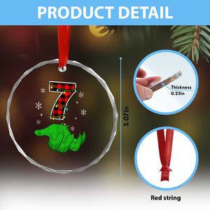 Number 7 Matching 67 Christmas Crystal Glass Ornament Red Plaid Xmas Pajamas Holiday Gen Alpha Slang Meme TS10 Print Your Wear