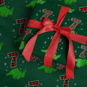 Number 7 Matching 67 Christmas Wrapping Paper Roll Red Plaid Xmas Pajamas Holiday Gen Alpha Slang Meme TS10 Green Print Your Wear