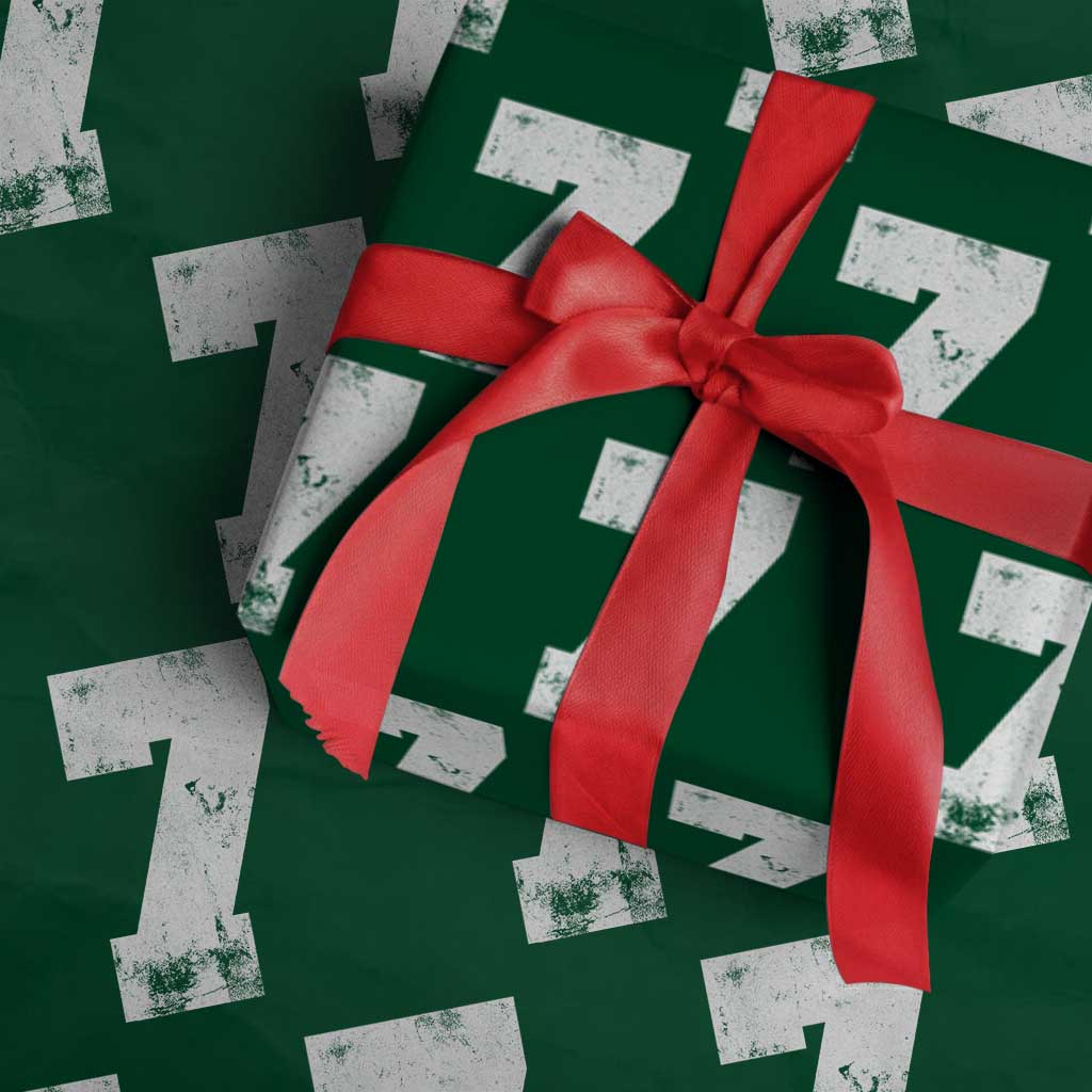 Number 7 Wrapping Paper Roll Matching 67 Meme 7th Birthday 7 Years TS10 Green Print Your Wear