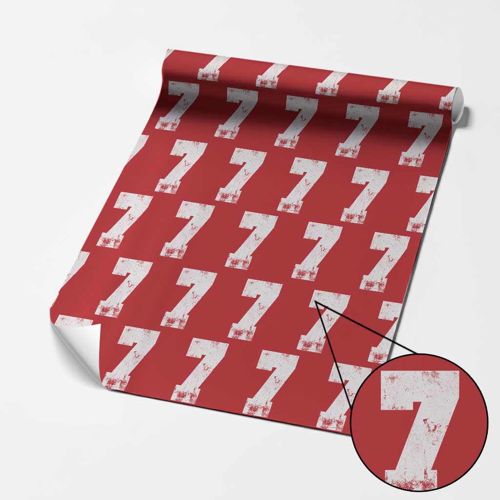 Number 7 Wrapping Paper Roll Matching 67 Meme 7th Birthday 7 Years TS10 Red Print Your Wear