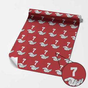 Number 7 Wrapping Paper Roll Matching 67 Meme Costume 7th Birthday 7 Years TS10 Red Print Your Wear