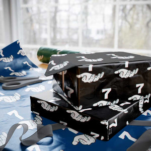 Number 7 Wrapping Paper Roll Matching 67 Meme Costume 7th Birthday 7 Years TS10 Black Print Your Wear