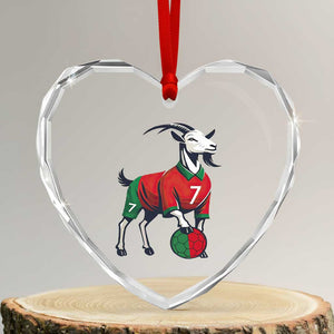 Number Seven Soccer GOAT Siuuuu Celebration Heart Crystal Glass Ornament TS12 Transparent Glass 3'' Heart Print Your Wear
