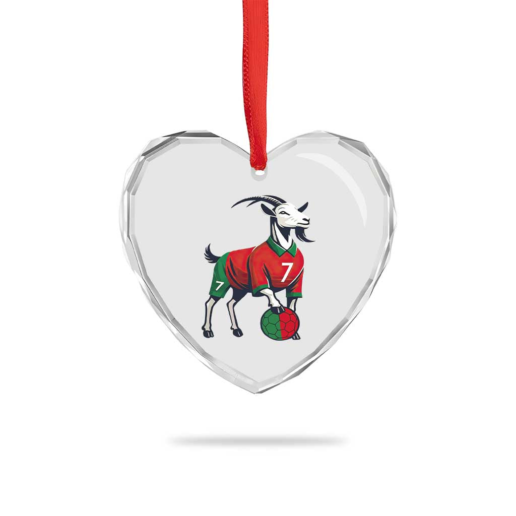 Number Seven Soccer GOAT Siuuuu Celebration Heart Crystal Glass Ornament TS12 Print Your Wear