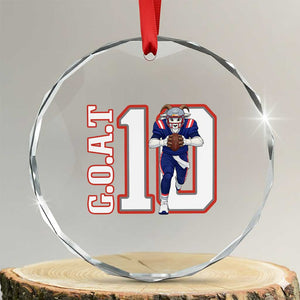 Number Ten Football Quarterback Fan Crystal Glass Ornament TS12 Transparent Glass 3'' Circle Print Your Wear