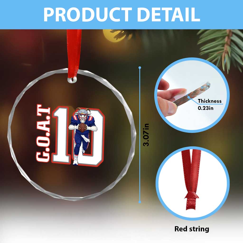 Number Ten Football Quarterback Fan Crystal Glass Ornament TS12 Print Your Wear