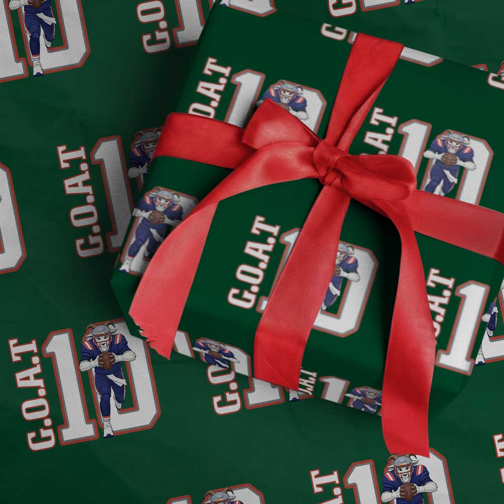 Number Ten Football Quarterback Fan Wrapping Paper Roll TS12 Green Print Your Wear