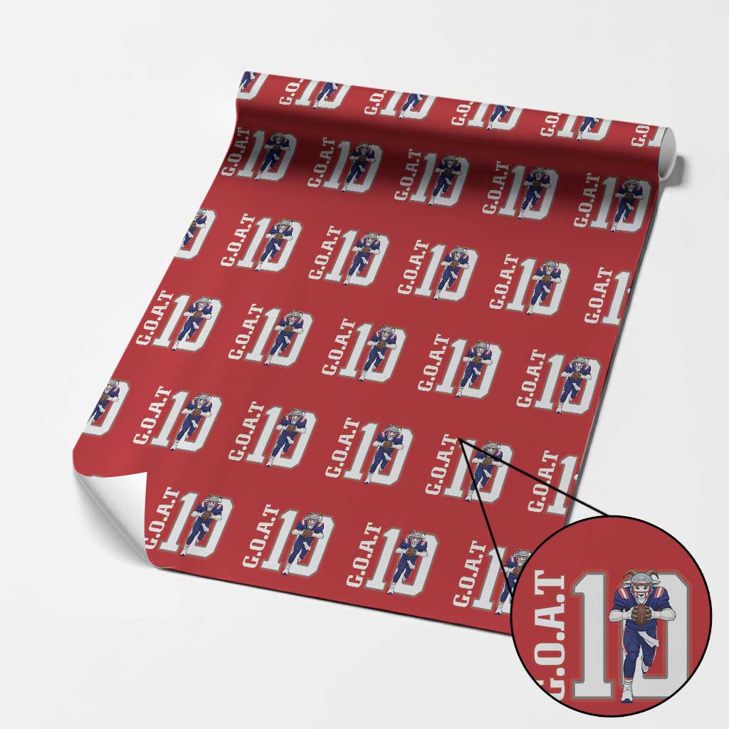 Number Ten Football Quarterback Fan Wrapping Paper Roll TS12 Red Print Your Wear