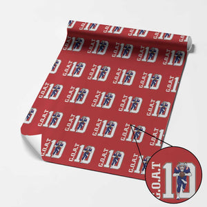 Number Ten Football Quarterback Fan Wrapping Paper Roll TS12 Red Print Your Wear