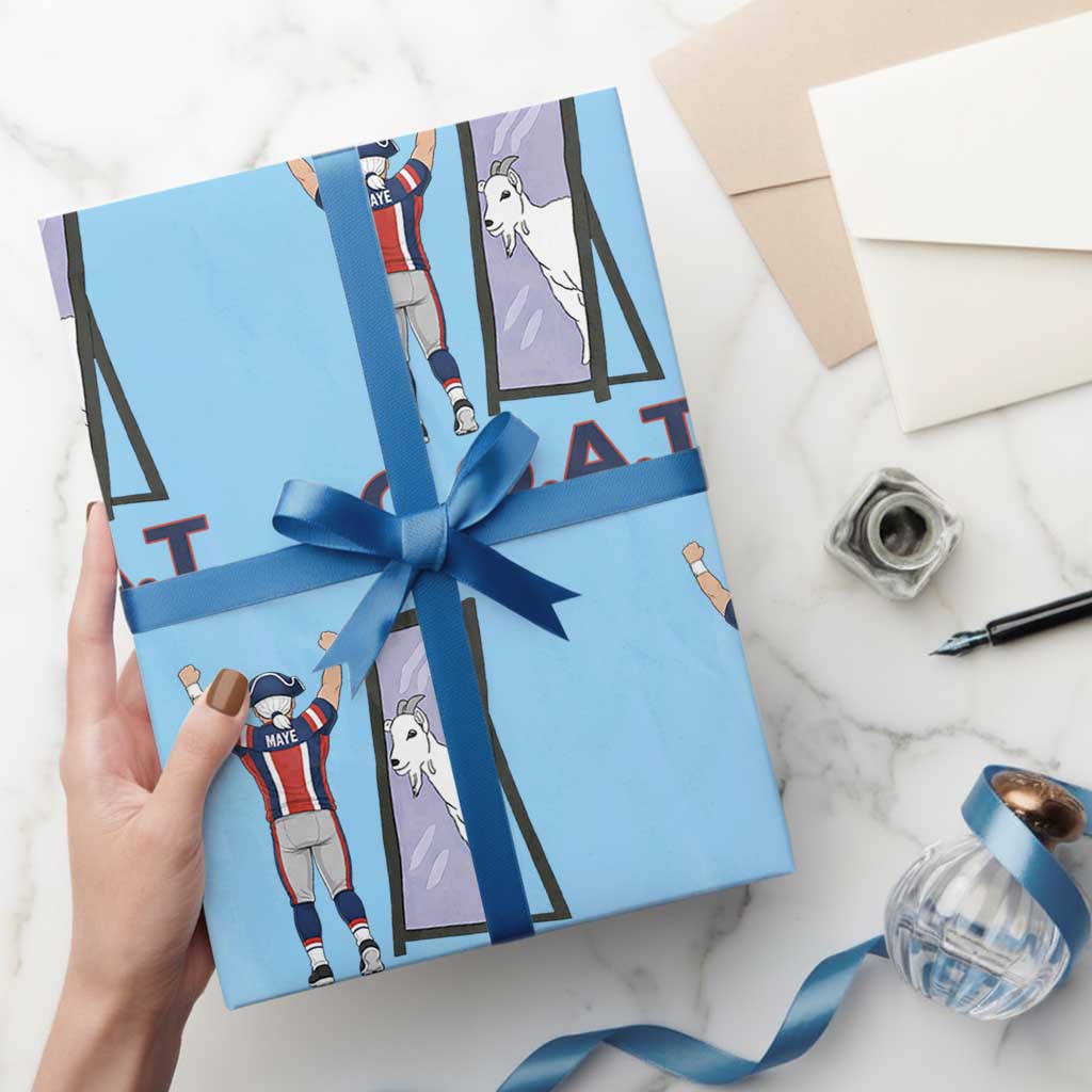 Number Ten Mirror Goat Wrapping Paper Roll Football Lover Gift TS12 Light Blue Print Your Wear
