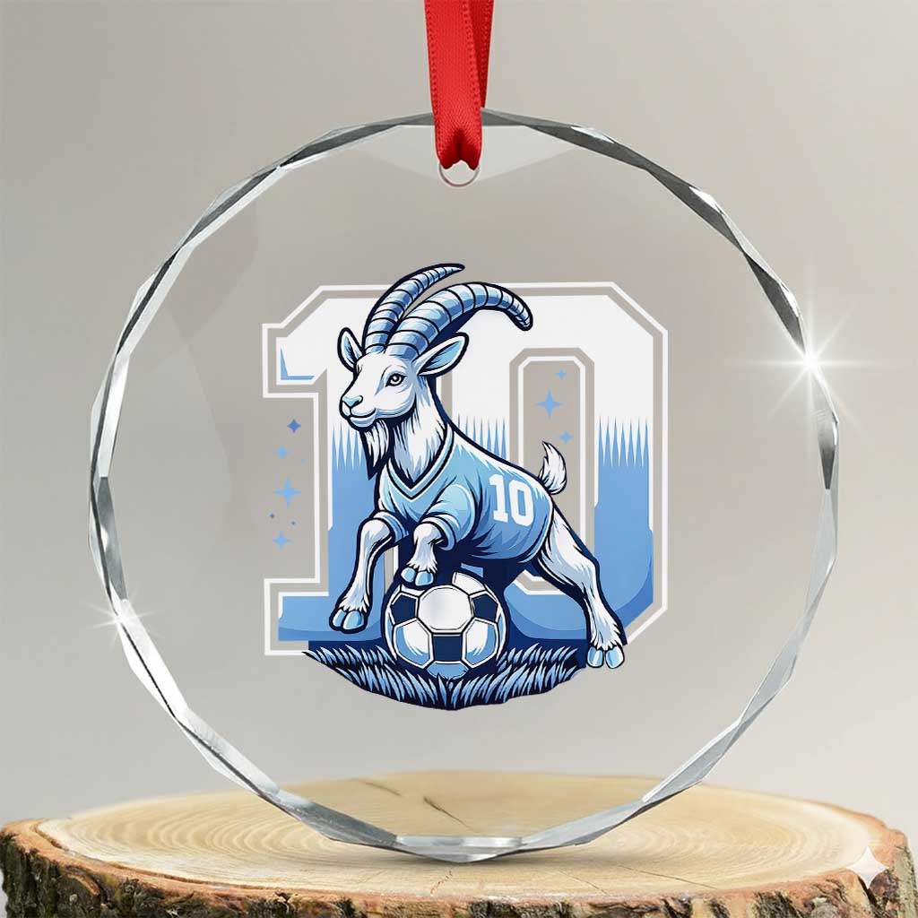 Number Ten The Goat Of Football Fans Crystal Glass Ornament Soccer Lover Gift TS12 Transparent Glass 3'' Circle Print Your Wear