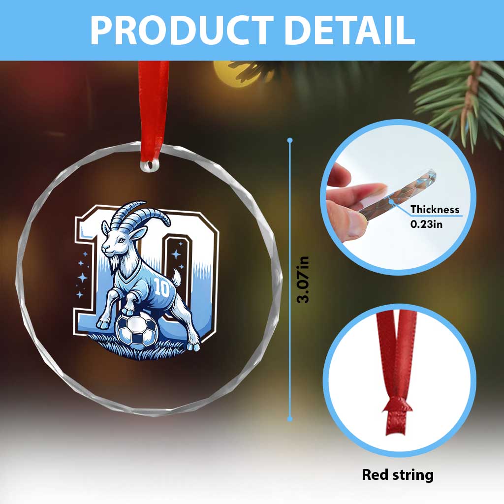 Number Ten The Goat Of Football Fans Crystal Glass Ornament Soccer Lover Gift TS12 Print Your Wear