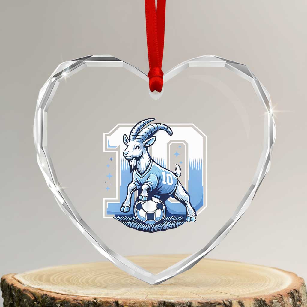 Number Ten The Goat Of Football Fans Heart Crystal Glass Ornament Soccer Lover Gift TS12 Transparent Glass 3'' Heart Print Your Wear