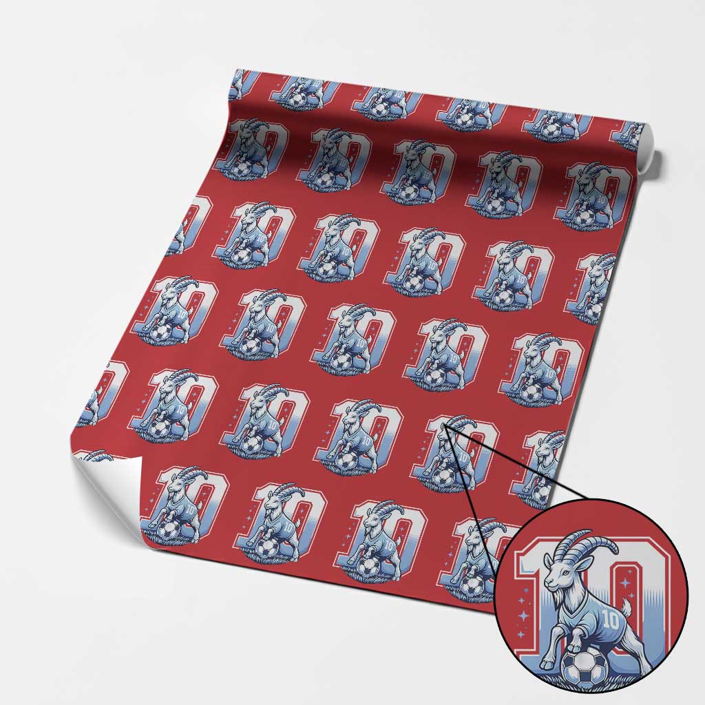 Number Ten The Goat Of Football Fans Wrapping Paper Roll Soccer Lover Gift TS12 Red Print Your Wear