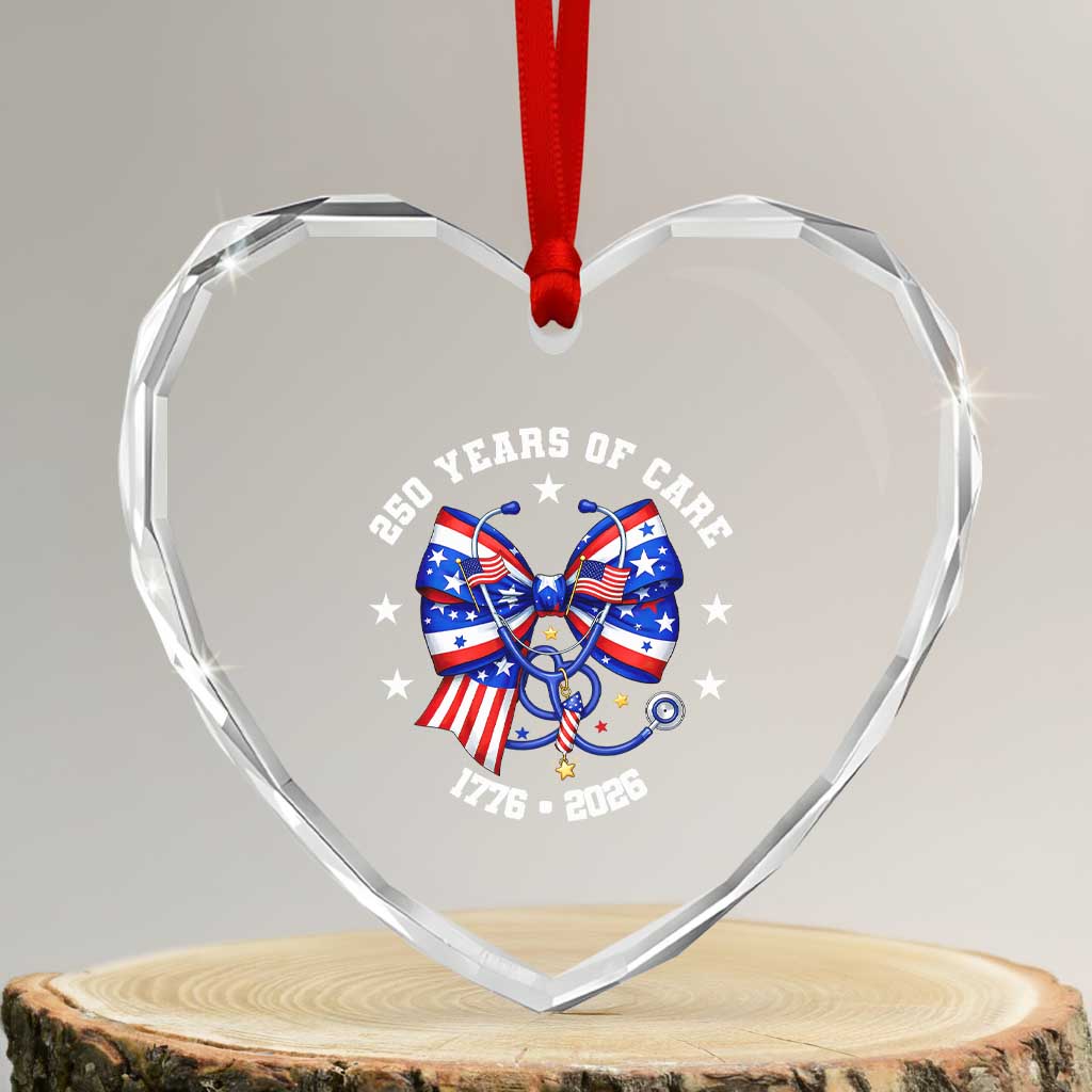 Nurse 250 Years Of Care Heart Crystal Glass Ornament Patriotic American Nurse Gift TS12 Transparent Glass 3'' Heart Print Your Wear