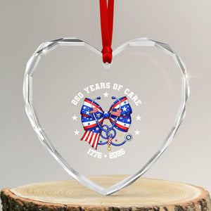 Nurse 250 Years Of Care Heart Crystal Glass Ornament Patriotic American Nurse Gift TS12 Transparent Glass 3'' Heart Print Your Wear