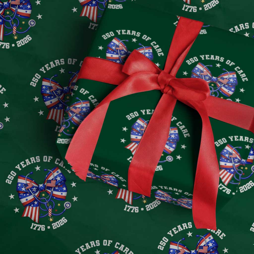 Nurse 250 Years Of Care Wrapping Paper Roll Patriotic American Nurse Gift TS12 Green Print Your Wear