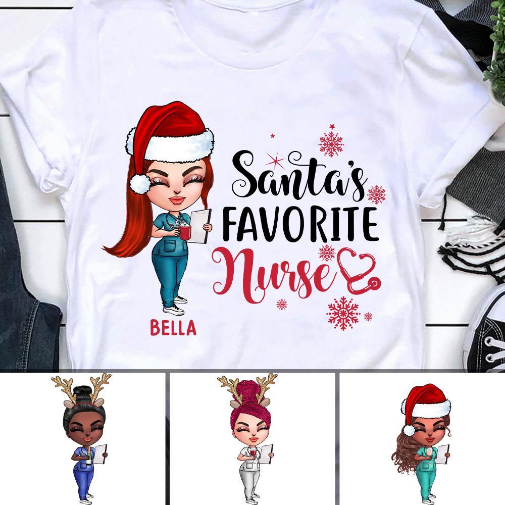 Custom JP Shirt Nurse Santas Favorite Nurse CTM Youth Custom - Printyourwear