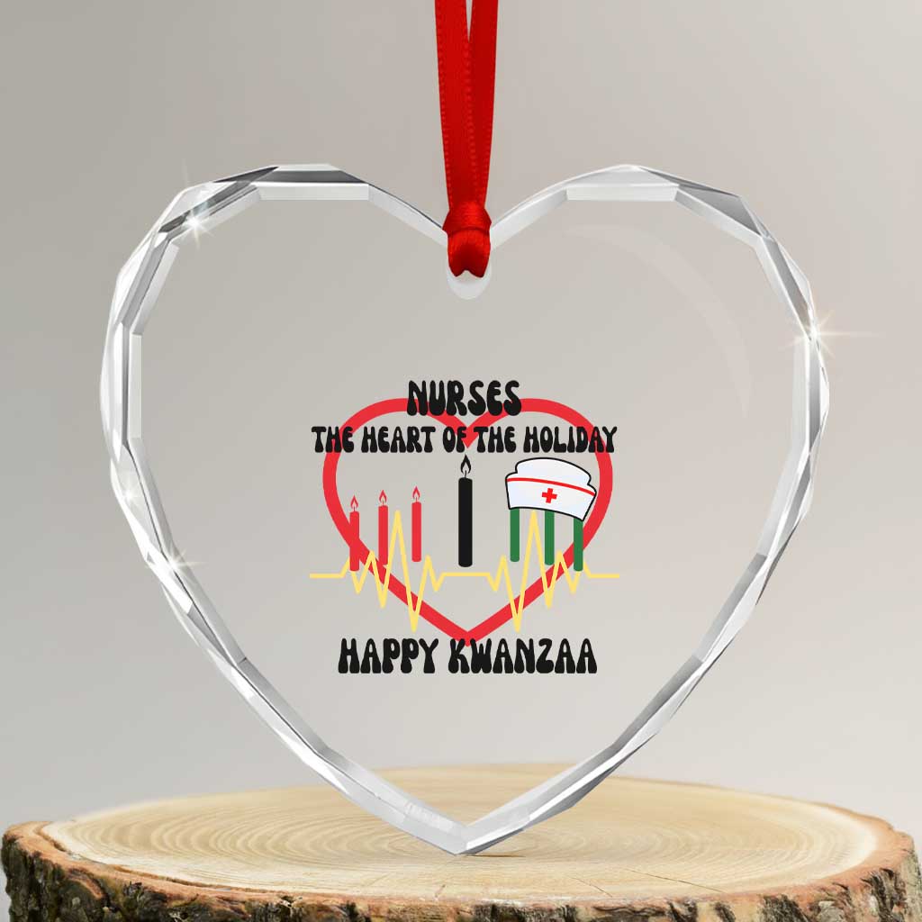 Nurse The Heart Of The Holiday Heart Crystal Glass Ornament Happy Kwanzaa Medical Gift TS12 Transparent Glass 3'' Heart Print Your Wear