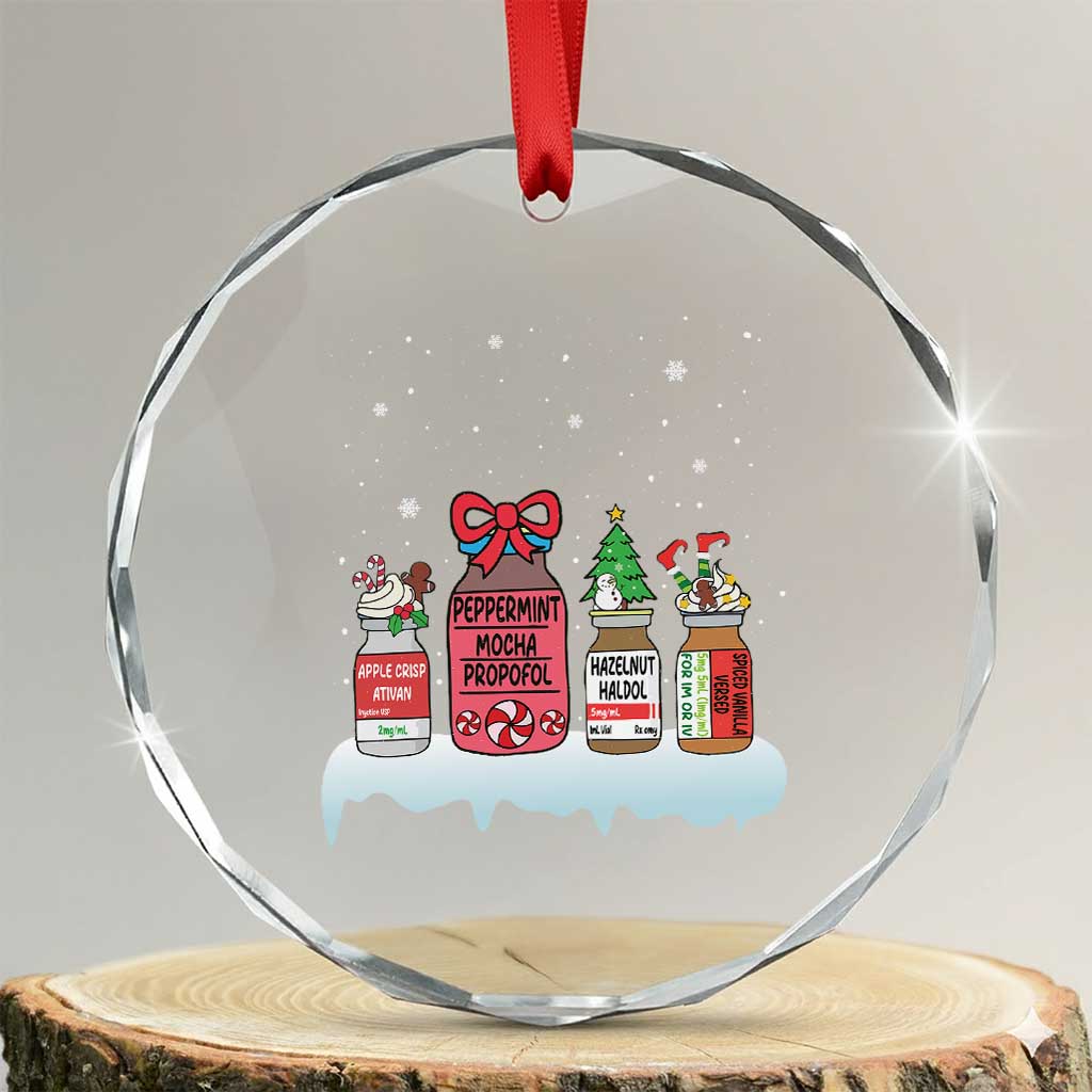 Nurse Xmas Crystal Glass Ornament Funny Nursing Nurse RN LPN NP Doctor Nicu TS10 Transparent Glass 3'' Circle Print Your Wear