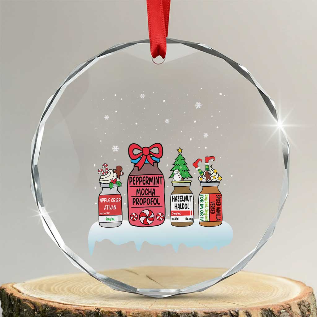 Nurse Xmas Crystal Glass Ornament Funny Nursing Nurse RN LPN NP Doctor Nicu TS10 Transparent Glass 3'' Circle Print Your Wear