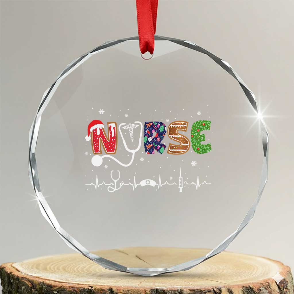 Nurse Xmas Crystal Glass Ornament Nursing RN LPN NP Nicu Xmas Gift TS10 Transparent Glass 3'' Circle Print Your Wear