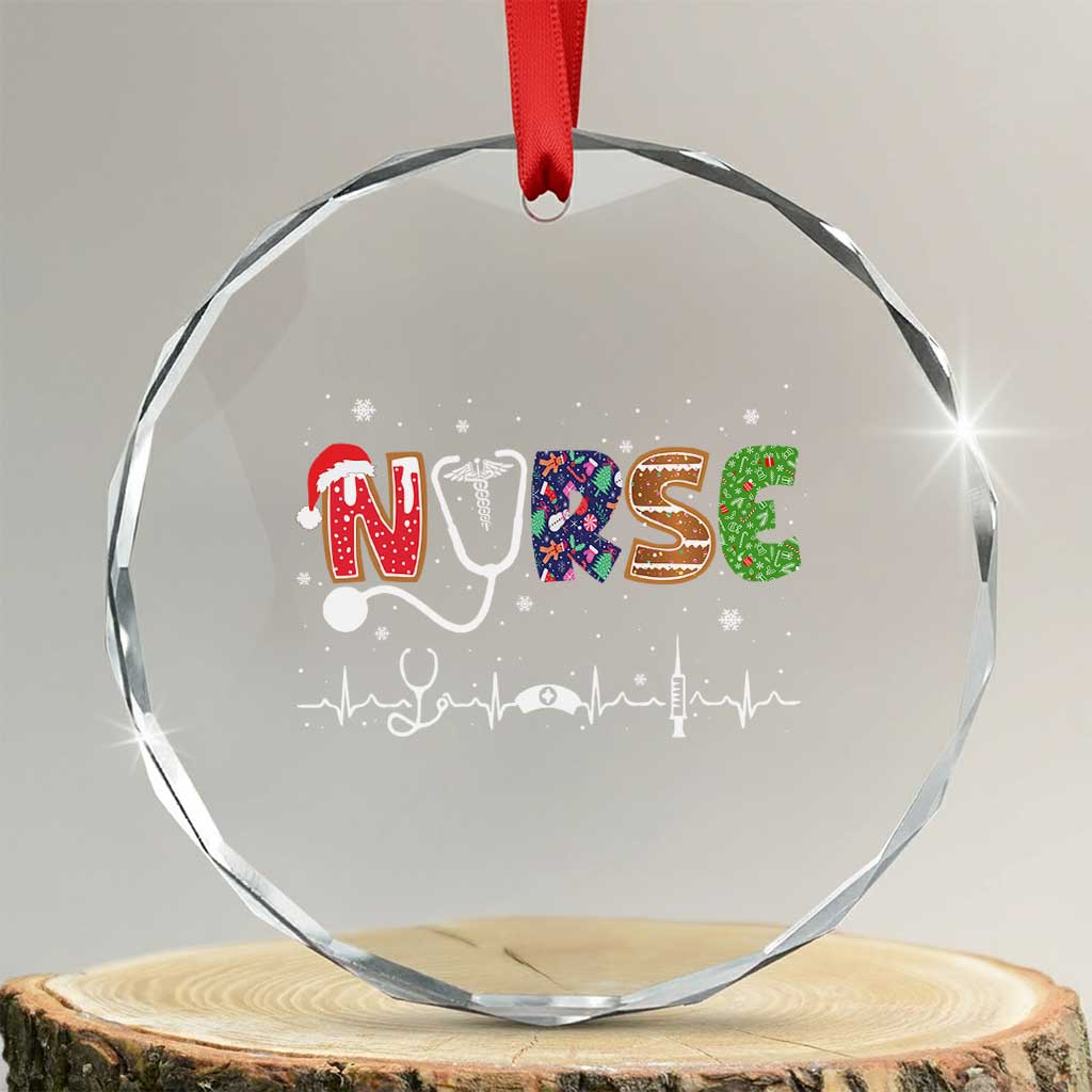 Nurse Xmas Crystal Glass Ornament Nursing RN LPN NP Nicu Xmas Gift TS10 Transparent Glass 3'' Circle Print Your Wear
