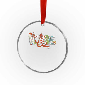 Nurse Xmas Stethoscope Reindeer Hat Crystal Glass Ornament TS09 Print Your Wear