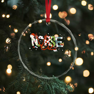 Nurse Xmas Stethoscope Reindeer Hat Crystal Glass Ornament TS09 Print Your Wear