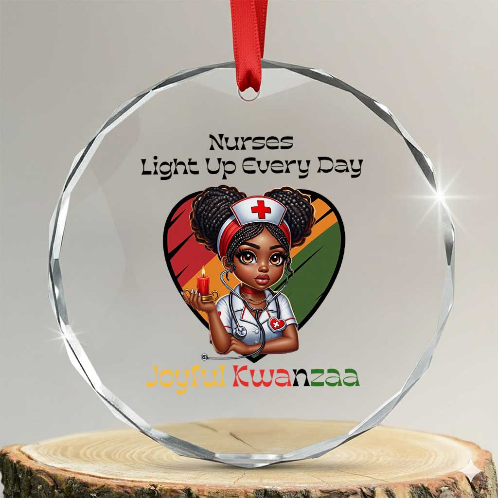 Nurses Light Up Everyday Crystal Glass Ornament Joyful Kwanzaa Celebration Gift TS12 Transparent Glass 3'' Circle Print Your Wear