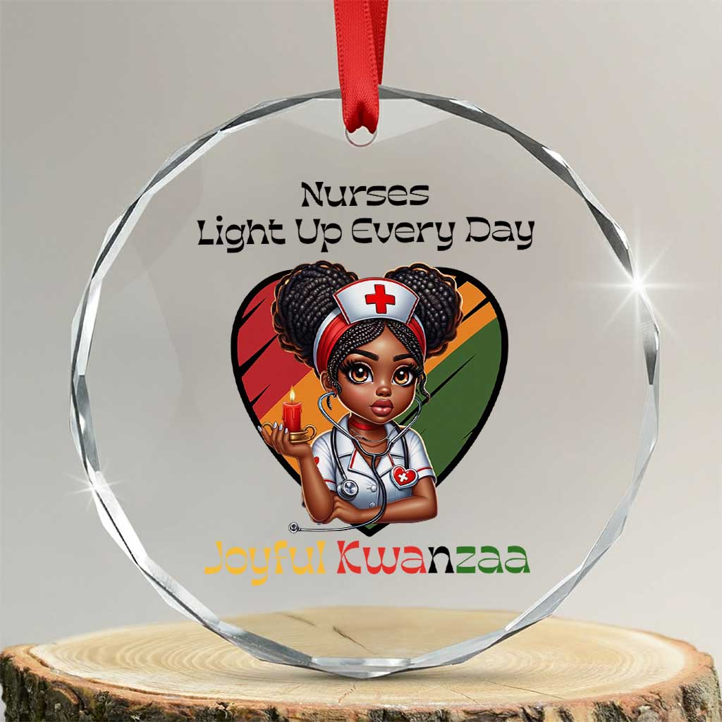 Nurses Light Up Everyday Crystal Glass Ornament Joyful Kwanzaa Celebration Gift TS12 Transparent Glass 3'' Circle Print Your Wear