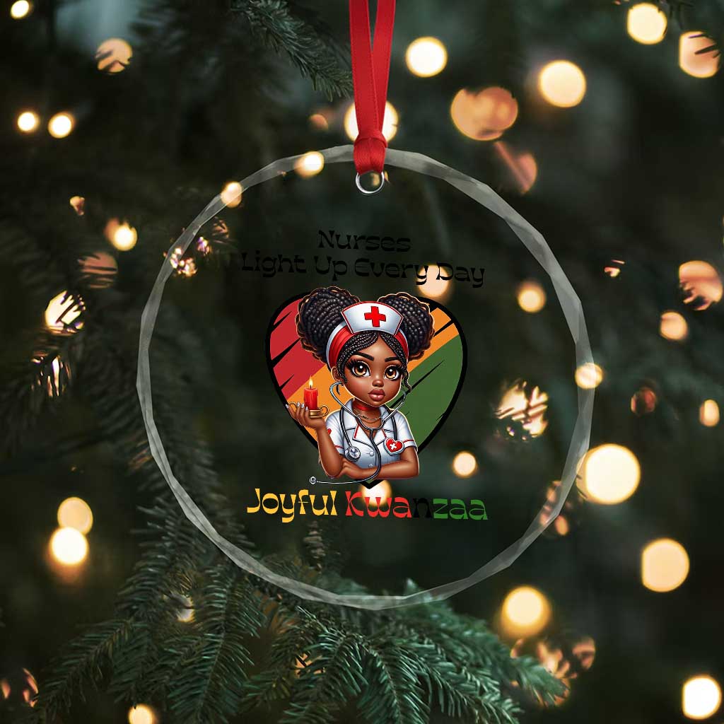 Nurses Light Up Everyday Crystal Glass Ornament Joyful Kwanzaa Celebration Gift TS12 Print Your Wear