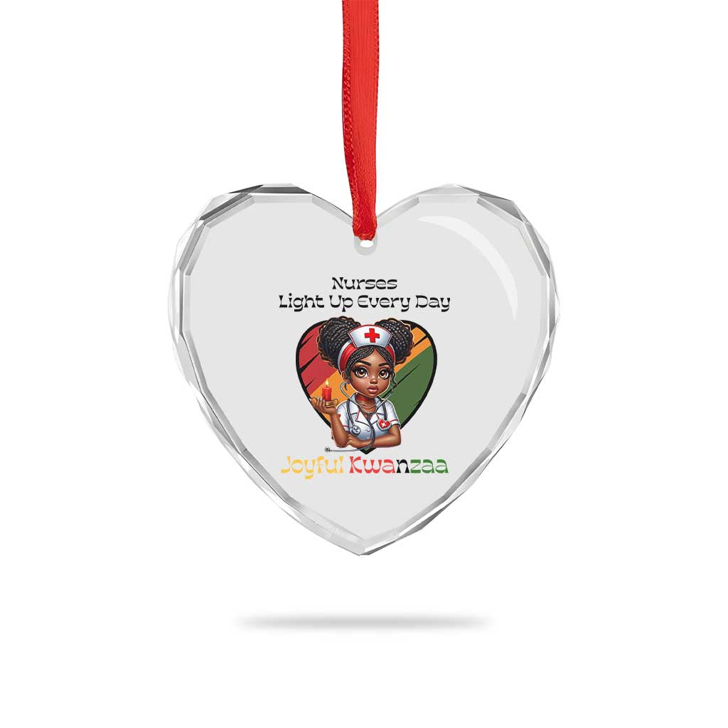 Nurses Light Up Everyday Heart Crystal Glass Ornament Joyful Kwanzaa Celebration Gift TS12 Print Your Wear