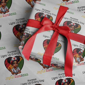 Nurses Light Up Everyday Wrapping Paper Roll Joyful Kwanzaa Celebration Gift TS12 White Print Your Wear